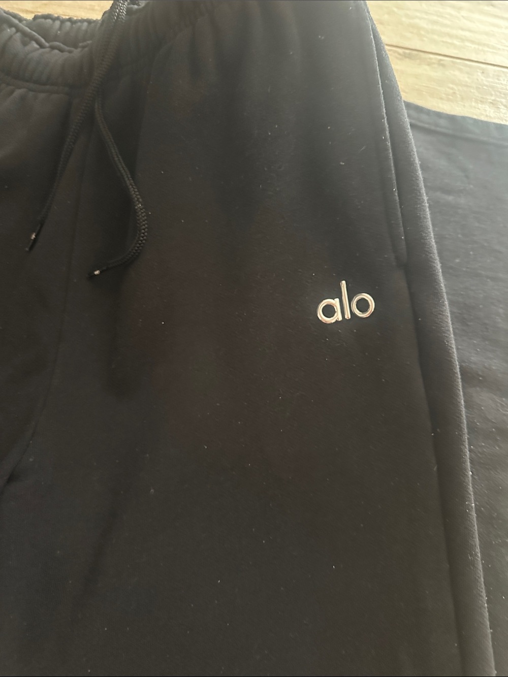 ALO Yoga Black Wide-Leg Drawstring Sweatpants
